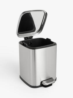 John Lewis Pedal Bin, 9L - view 2, Stainless Steel