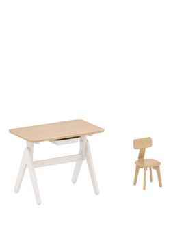 Boori Tidy Learning Kids' Table & Chair Set, White/Almond