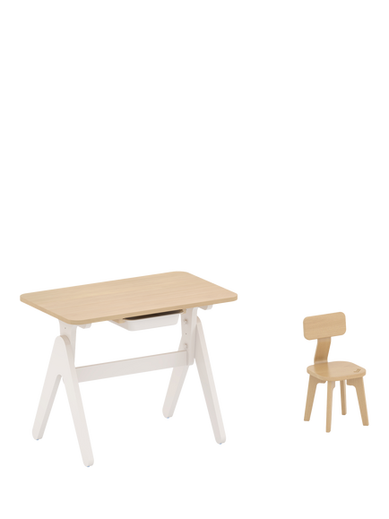 Boori Tidy Learning Kids' Table & Chair Set, White/Almond