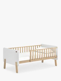 Boori Natty Bedside Bed with Boori Breathable Pocket Spring Bedside Bed Mattress, 159 x 79cm, White/Almond