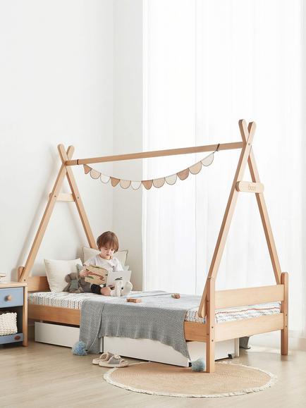 Boori Teepee Single Bedstead, Almond - view 2, Almond