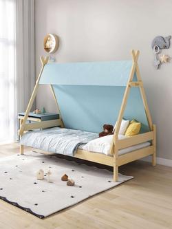 Boori Teepee Single Bedstead with Canopy - view 2, Almond/Blueberry
