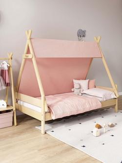 Boori Teepee Single Bedstead with Canopy - view 2, Almond/Cherry