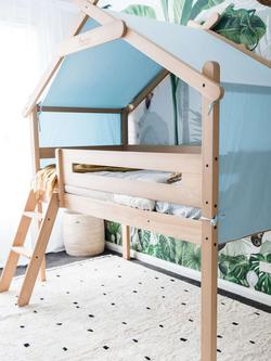 Boori Forest Teepee Loft Single Bedstead with Canopy - view 2, Almond/Blueberry