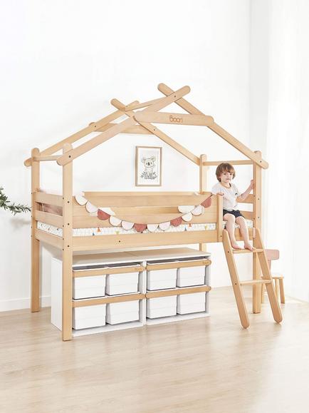 Boori Forest Teepee Loft Single Bedstead with Canopy - view 2, Almond/Cherry