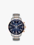 Bulova 98B301 Men's Marine Star Chronograph Bracelet Strap Watch, Silver/Blue