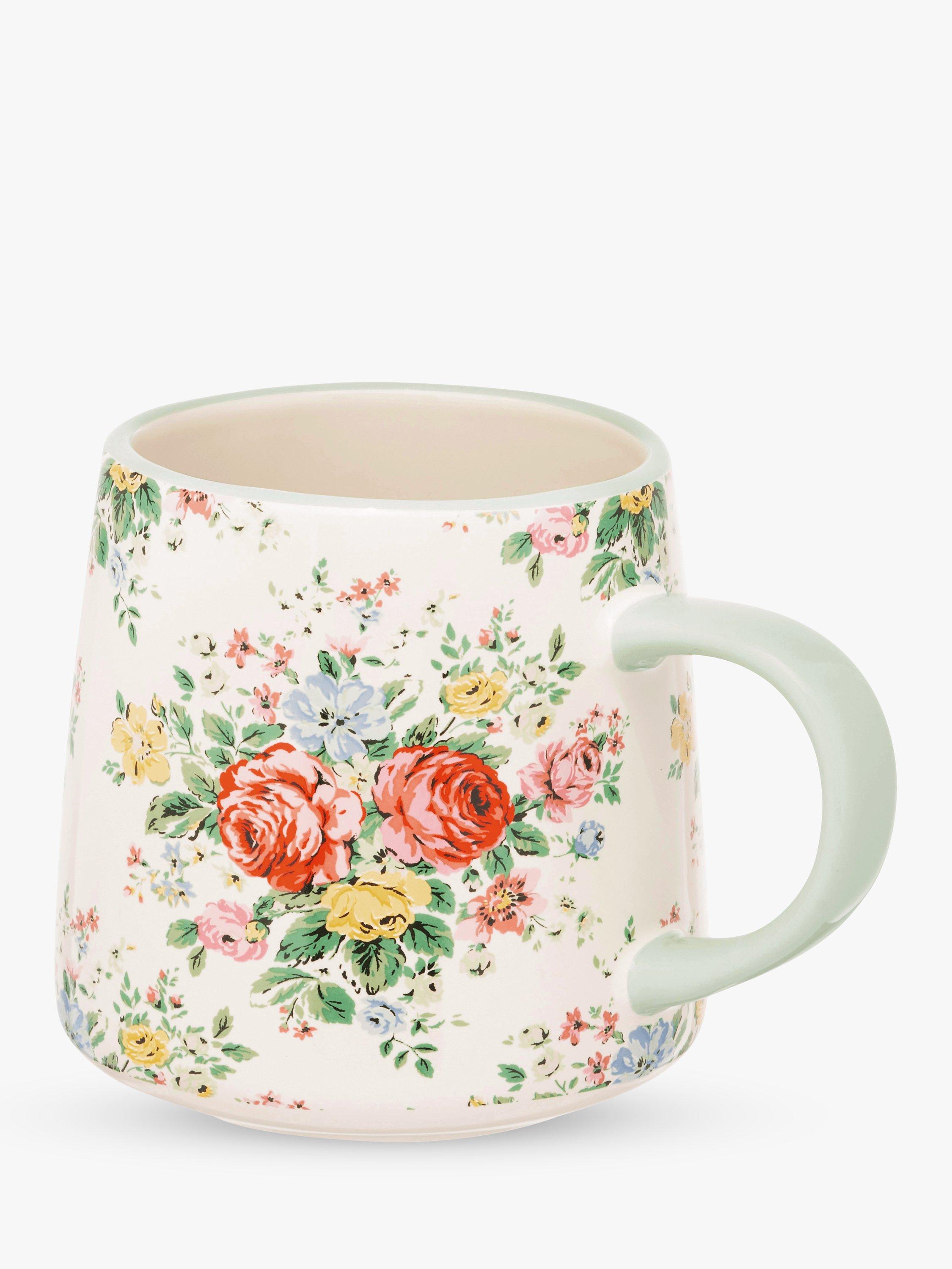 Cath Kidston Feels Like Home Stoneware Billie Mug, 340ml, Sage/Multi