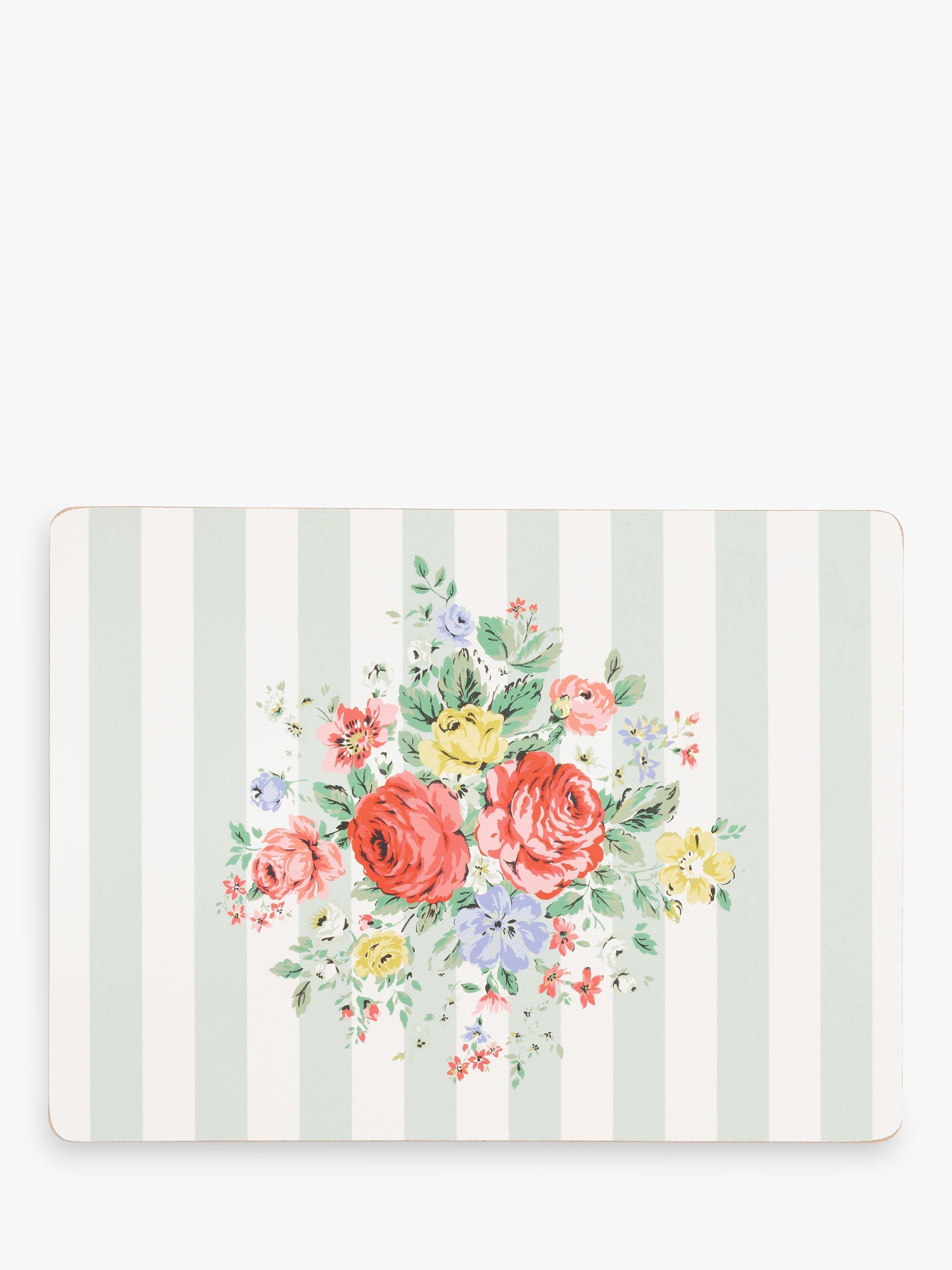 Cath Kidston Feels Like Home Cork-Backed Placemat, Set of 4, Sage/Multi