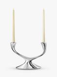 Robert Welch Windrush 2 Arm Stainless Steel Candelabra, Silver