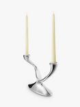 Robert Welch Windrush 2 Arm Stainless Steel Candelabra, Silver