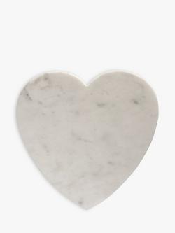 Culinary Concepts Heart Marble Cheese Board, 28cm, White, Marble