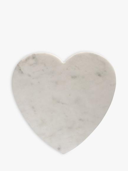 Culinary Concepts Heart Marble Cheese Board, 28cm, White, Marble