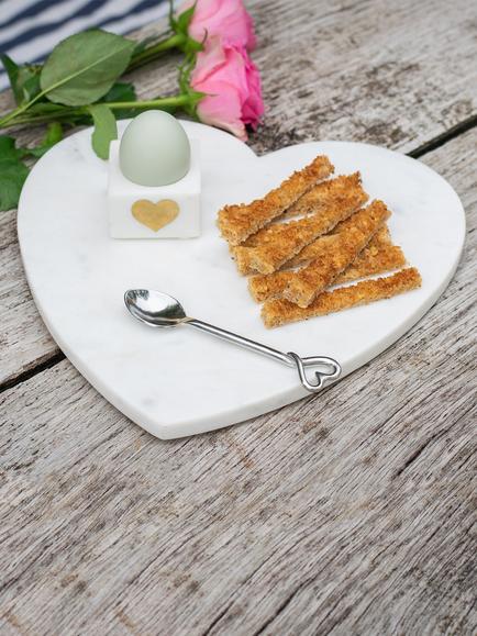 Culinary Concepts Heart Marble Cheese Board, 28cm, White - view 2, Marble