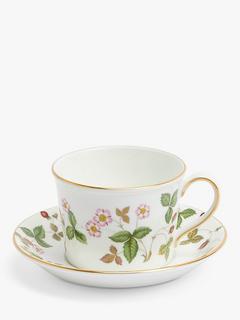 Wedgwood Wild Strawberry Fine Bone China Dephi Cup & Saucer, 163ml, Multi
