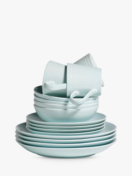 Royal Doulton Gordon Ramsay Maze Stoneware Dinnerware Set, 16 Piece, Blue