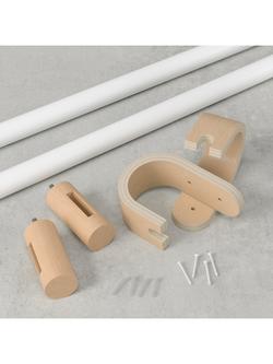 Umbra Bellwood Extendable Curtain Pole Kit, Natural, Dia.25mm, L107-305cm - view 2, Natural White