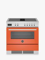 Bertazzoni Air-Tec Electric Range Cooker with Induction Hob, Gloss Orange