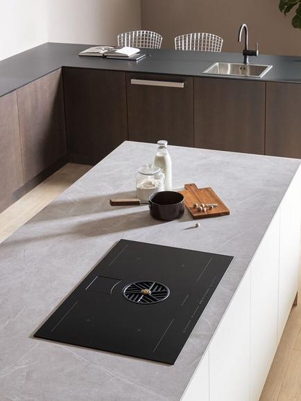 Bertazzoni P804ICH2M37NT 80cm Induction Hob with Integrated Hood, Black Glass - view 2, Black Glass