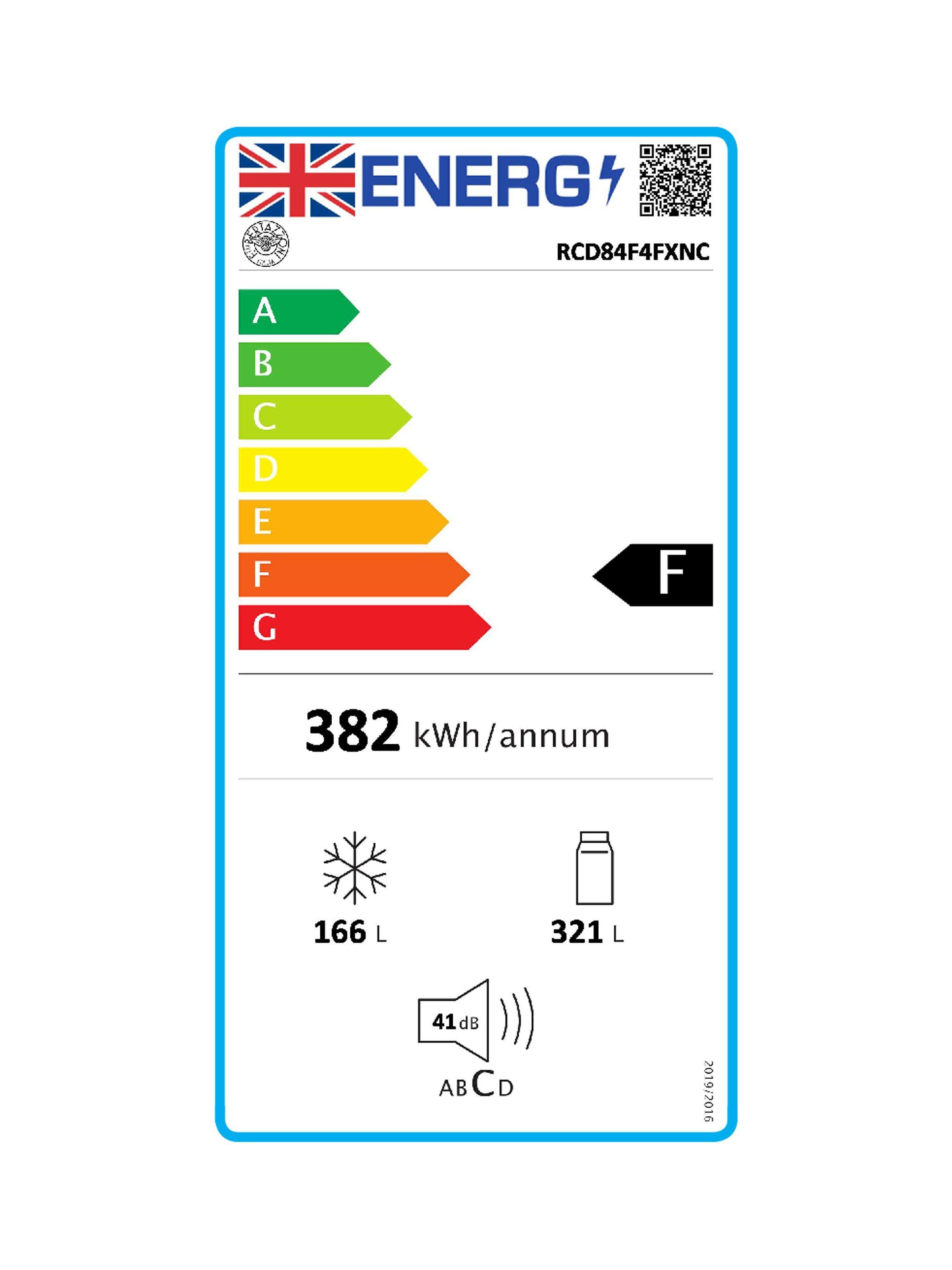 This item is rated F for energy efficiency on a scale from A (most efficient) to G (least efficient).