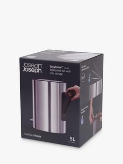 Joseph Joseph Stainless Steel Pedal Bin, 5L - view 2, Stainless Steel