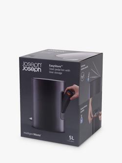 Joseph Joseph Bathroom Pedal Bin, 5L, Steel/Matt Black - view 2, Black