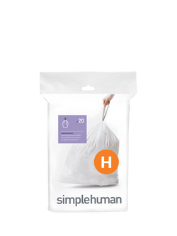 Simplehuman Bin Liners, Code H, Pack of 20, White