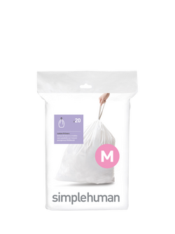 Simplehuman Bin Liners, Code M, Pack of 20, White