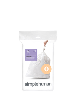 Simplehuman Bin Liners, Code Q, Pack of 20, White