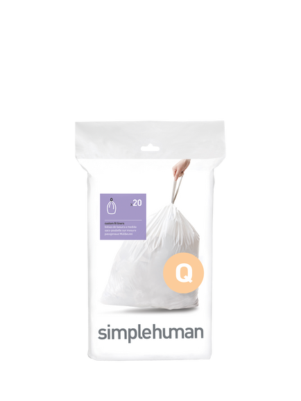 Simplehuman Bin Liners, Code Q, Pack of 20, White