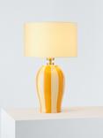 John Lewis Burano Striped Ceramic Table Lamp, Limoncello