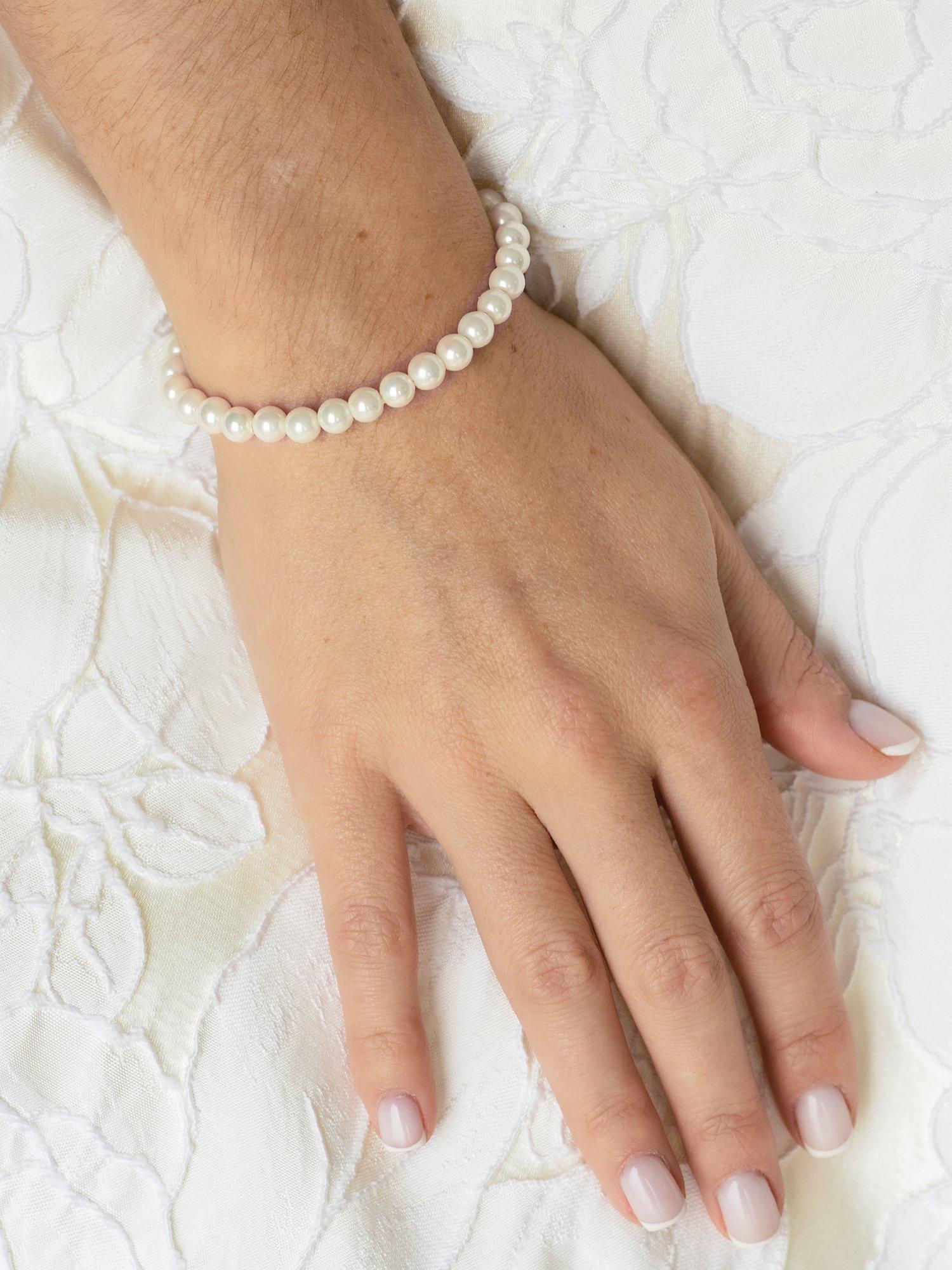 Product image 4 of 5, which shows Ivory & Co. Faux Pearl Bracelet, White