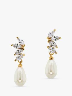 Ivory & Co. Crystal and Faux Pearl Drop Earrings, Gold, Gold