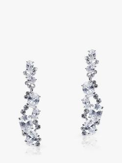 Ivory & Co. Crystal Curve Drop Earrings, Silver, Silver