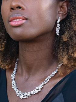 Ivory & Co. Crystal Curve Drop Earrings, Silver - view 2, Silver