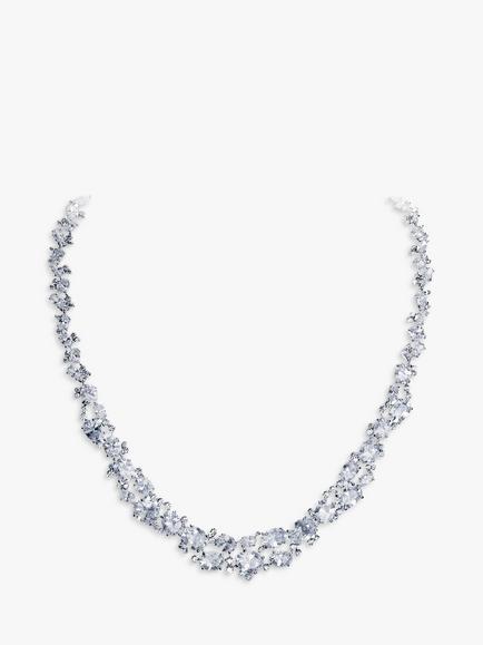 Ivory & Co. Crystal Collar Necklace, Silver, Silver