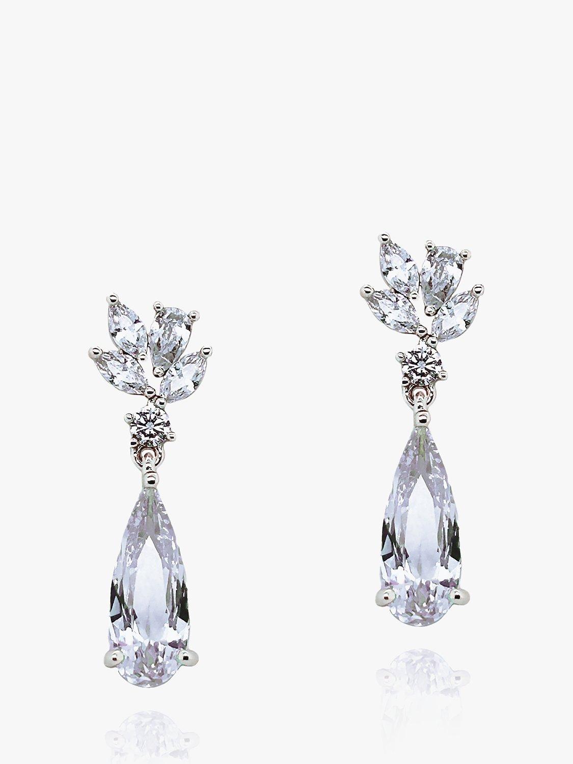 Ivory & Co. Crystal Teardrop Drop Earrings, Silver