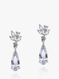 Ivory & Co. Crystal Teardrop Drop Earrings, Silver, Silver
