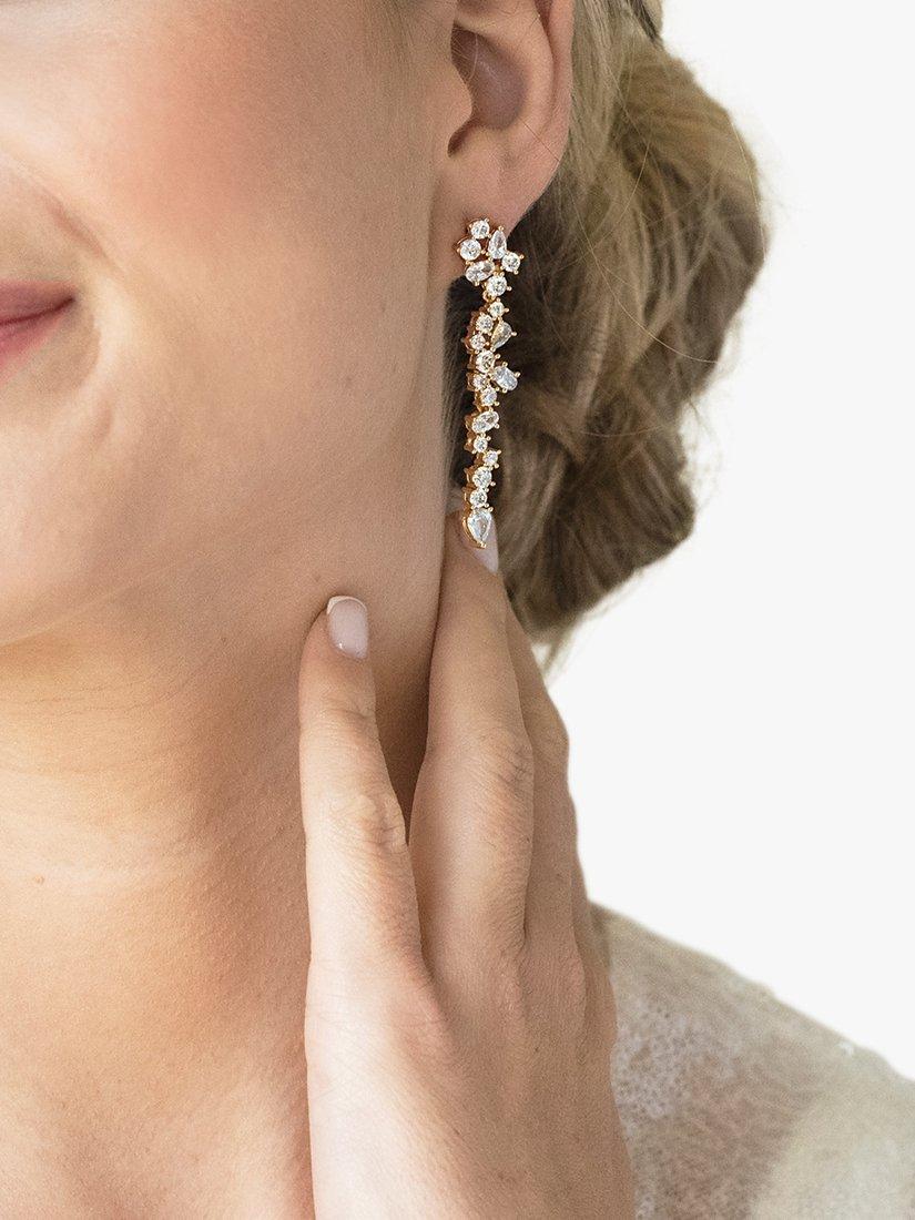 Product image 4 of 5, which shows Ivory & Co. Islington Crystal Drop Earrings, Gold