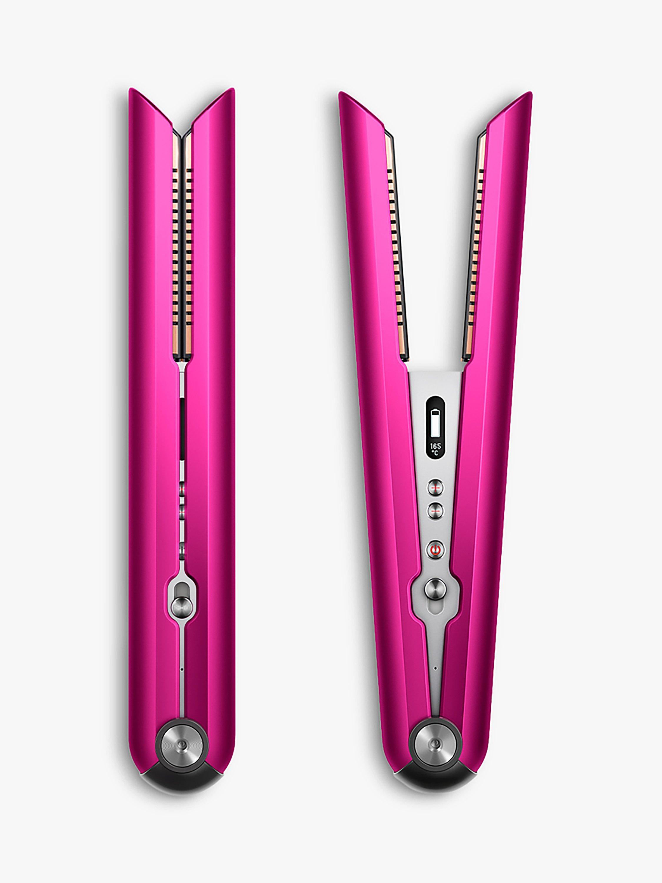 Product image 1 of 8, which shows Dyson Corrale™ HS07 Cord-Free Hair Straighteners, Fuchsia/Nickel