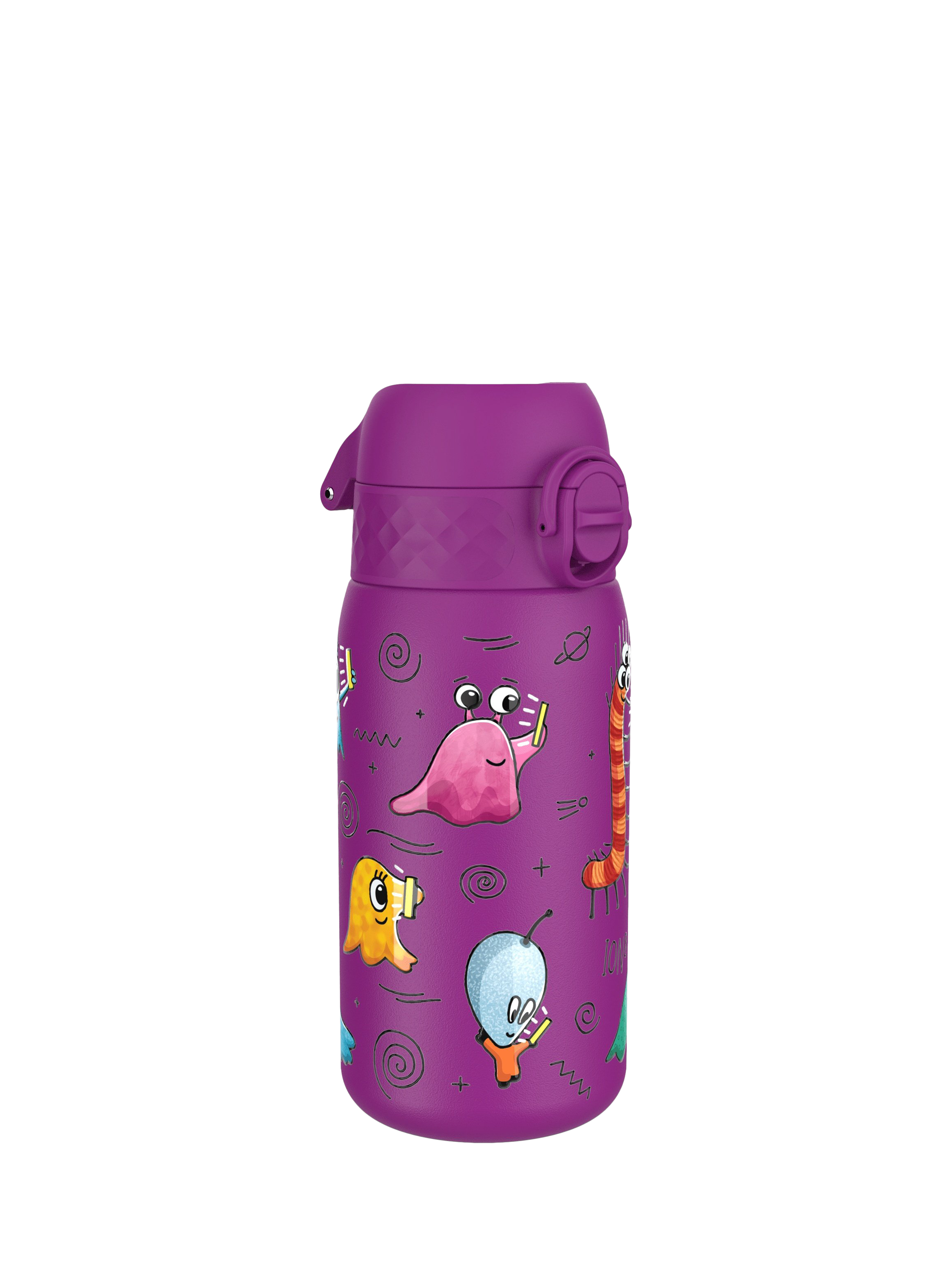 Ion8 Alien Leak-Proof Stainless Steel Drinks Bottle, 400ml, Purple/Fuschia