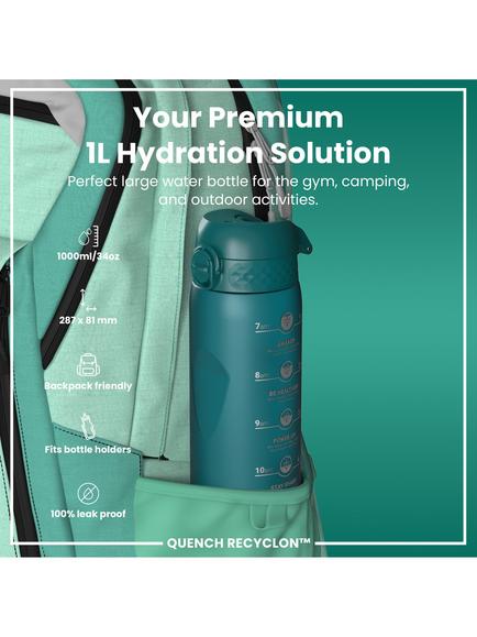 Ion8 Motivation Leak-Proof Recyclon Drinks Bottle, 1L - view 2, Aqua