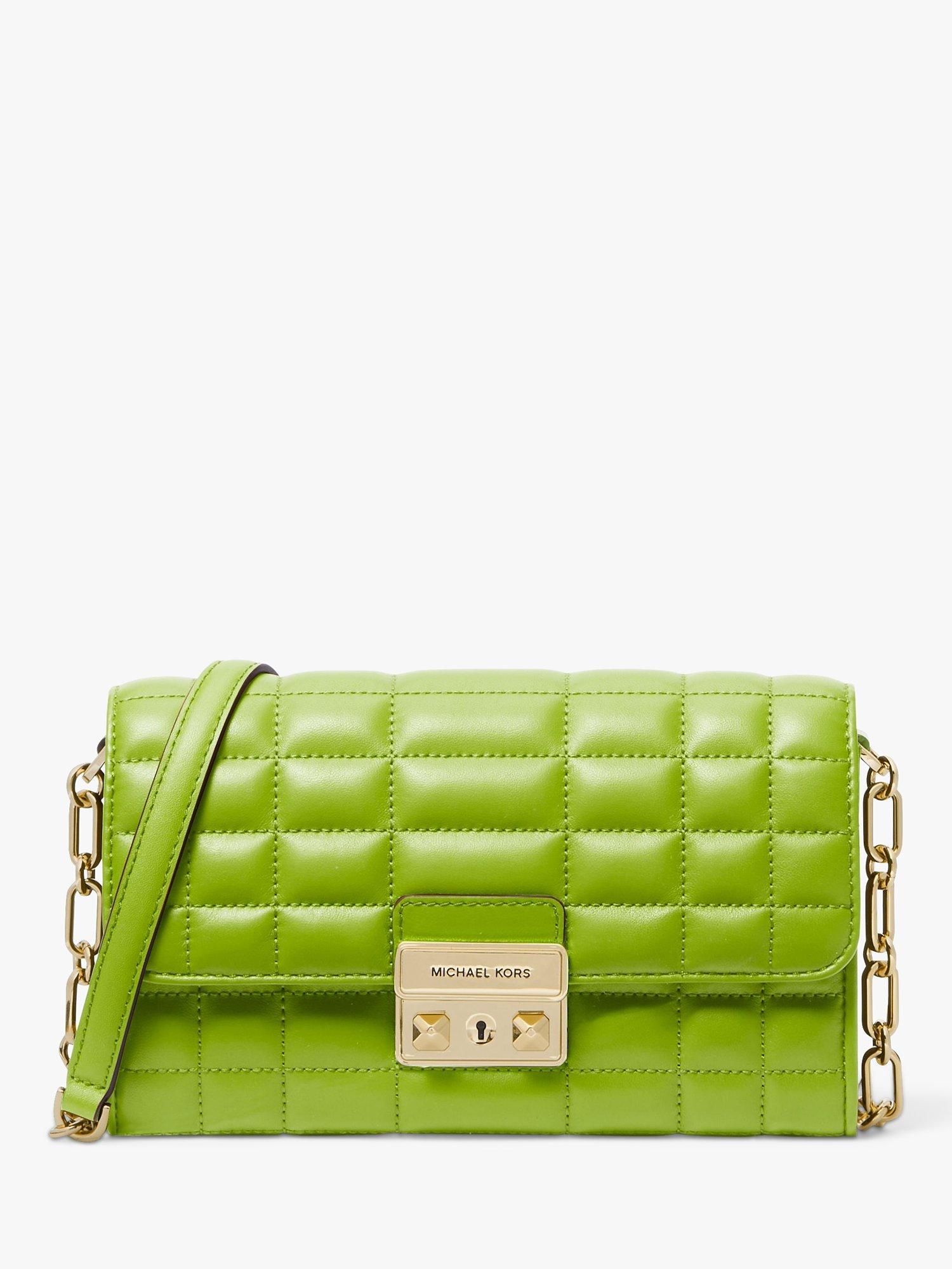 Michael Kors Tribeca Quilted Leather Wallet on a Chain, Pear