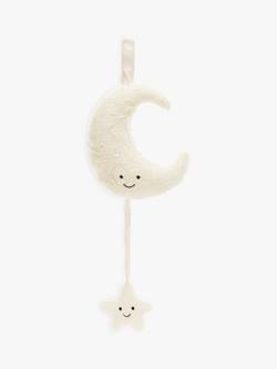 Jellycat Amuseable Moon Musical Pull Soft Toy, White, White