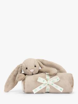 Jellycat Bashful Bunny Blankie, Beige - view 2, Beige