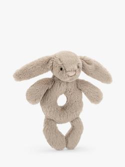 Jellycat Bashful Bunny Ring Rattle Soft Toy, Beige