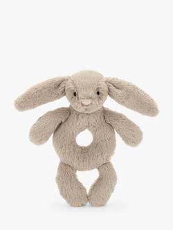 Jellycat Bashful Bunny Ring Rattle Soft Toy - view 2, Beige