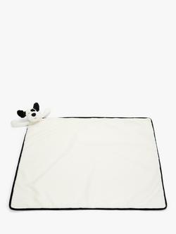 Jellycat Bashful Puppy Baby Blankie, Black/Cream, Black/Cream