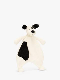 Jellycat Bashful Puppy Comforter Soft Toy, Black/Cream
