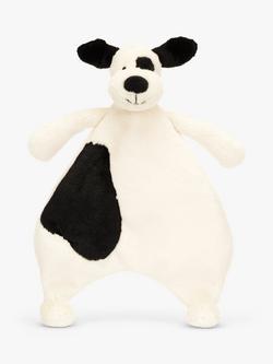 Jellycat Bashful Puppy Comforter Soft Toy, Black/Cream - view 2, Black/Cream