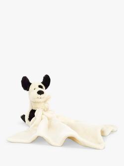 Jellycat Bashful Puppy Soother Soft Toy, Black/Cream, Black/Cream
